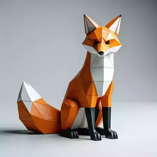 LowPoly Stylized Fox 3D Model
