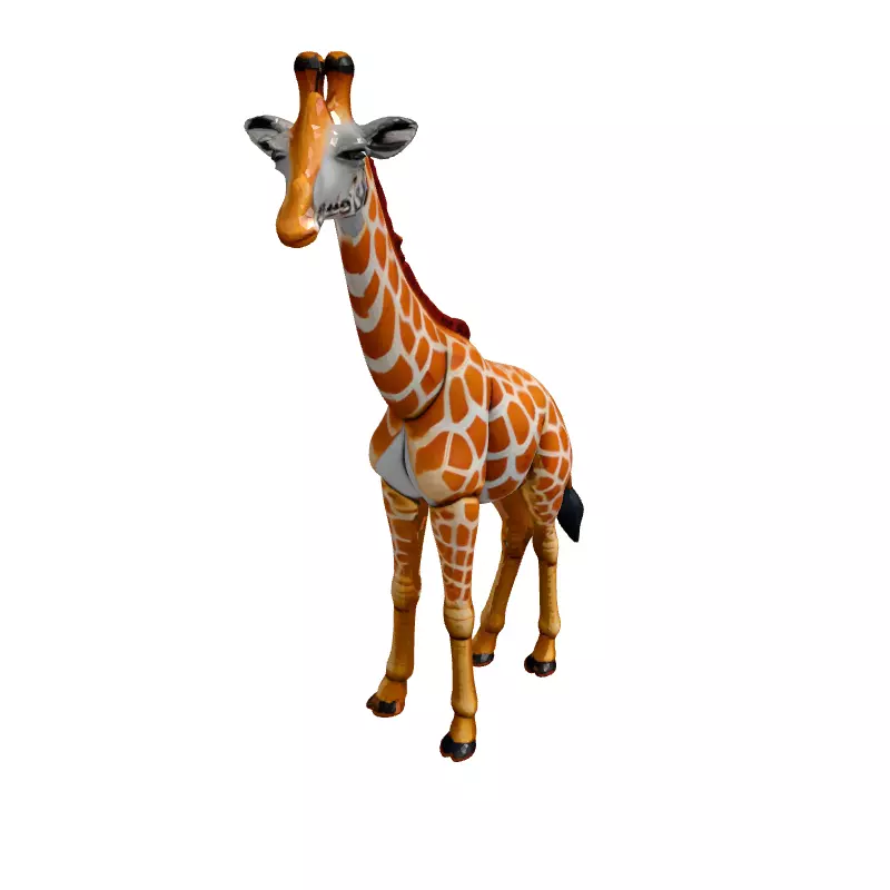 Stylized Cartoon Giraffe 3D Model Low-poly 3D model_3