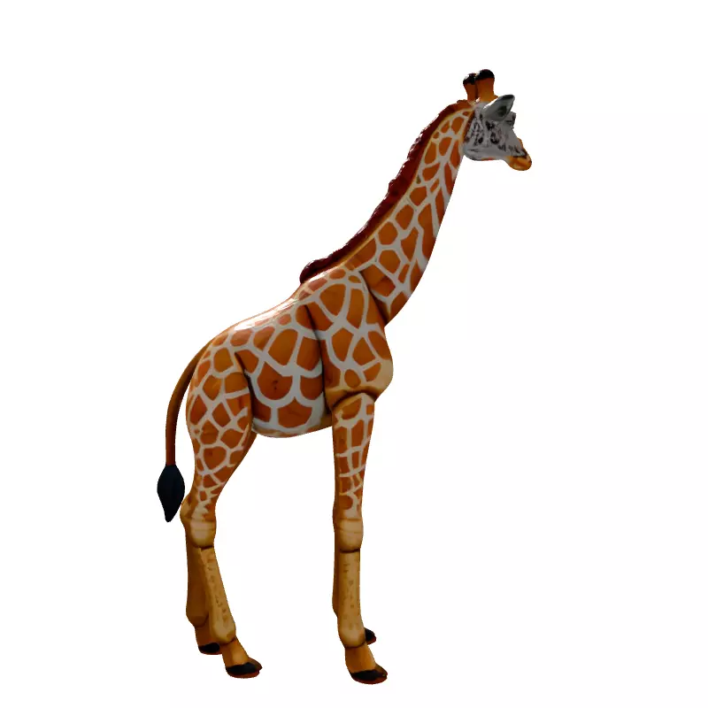 Stylized Cartoon Giraffe 3D Model Low-poly 3D model_7
