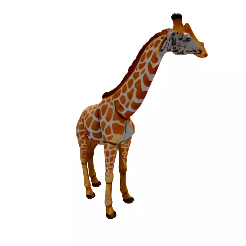 Stylized Cartoon Giraffe 3D Model Low-poly 3D model_6