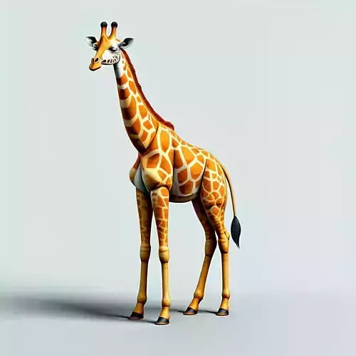 Stylized Cartoon Giraffe 3D Model Low-poly 3D model