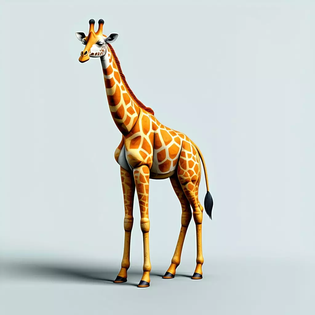 Stylized Cartoon Giraffe 3D Model Low-poly 3D model_0