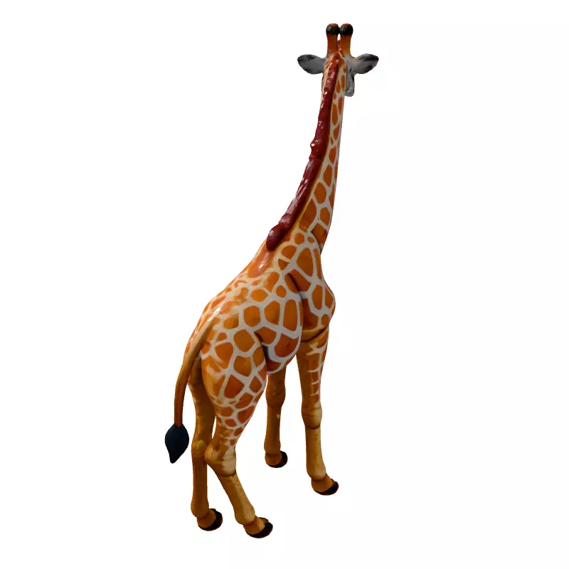 Stylized Cartoon Giraffe 3D Model Low-poly 3D model_5