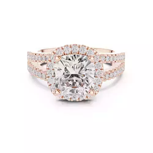 Split Shank Cushion Cut Diamond Engagement Ring 3DM STL Video
