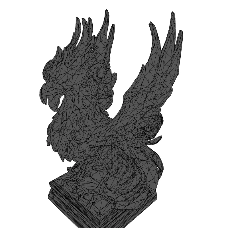 Majestic Griffin Statue HighPoly Sculpt Low-poly 3D model_1