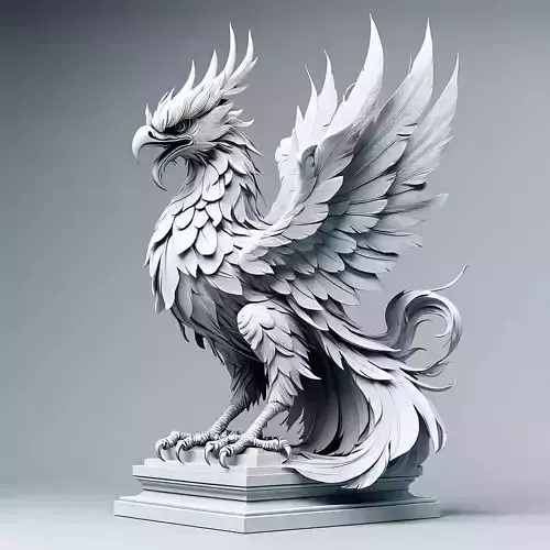 Majestic Griffin Statue HighPoly Sculpt Low-poly 3D model