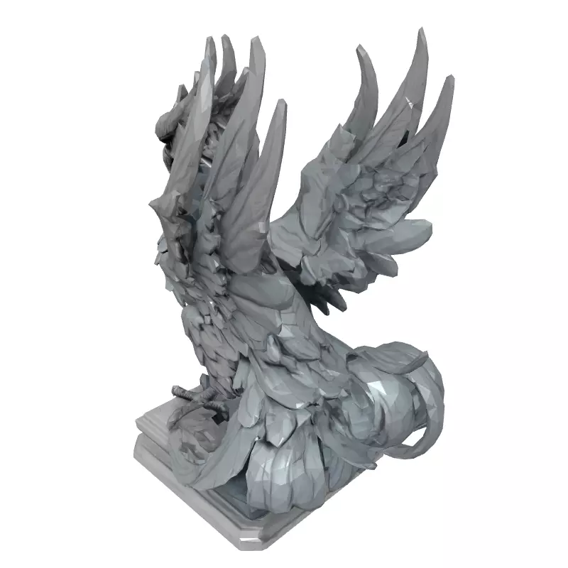Majestic Griffin Statue HighPoly Sculpt Low-poly 3D model_2