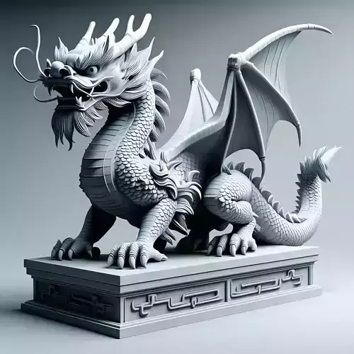 Highly Detailed Chinese Dragon Statue
