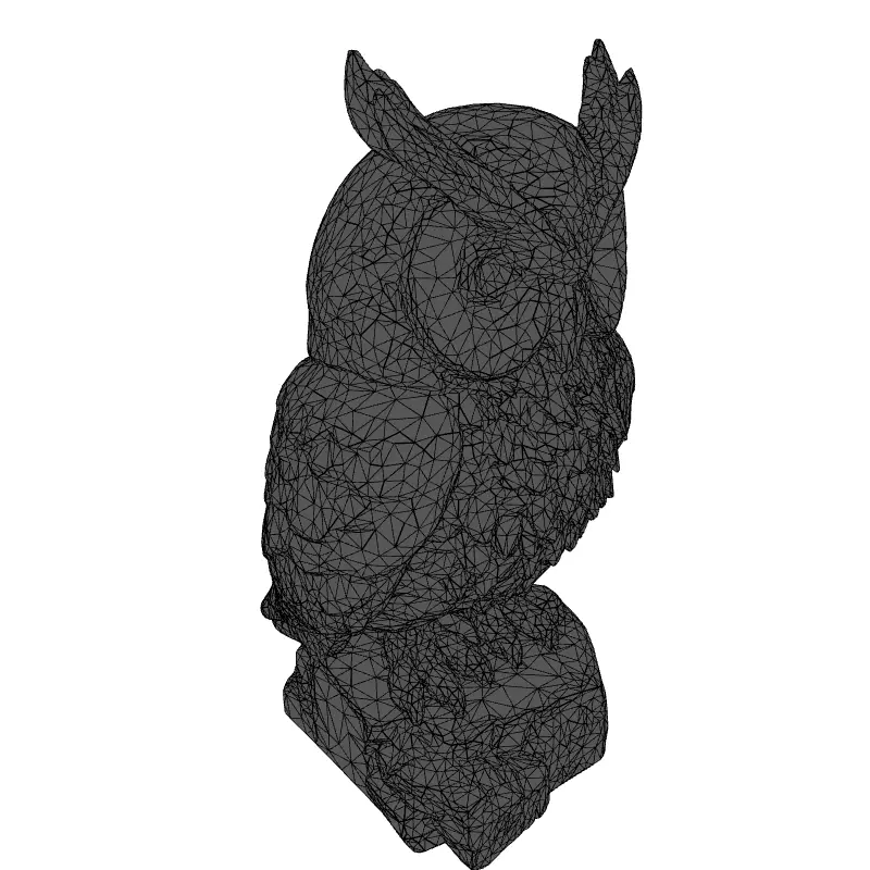 Stylized Owl Sculpture 3D Model Low-poly 3D model_1