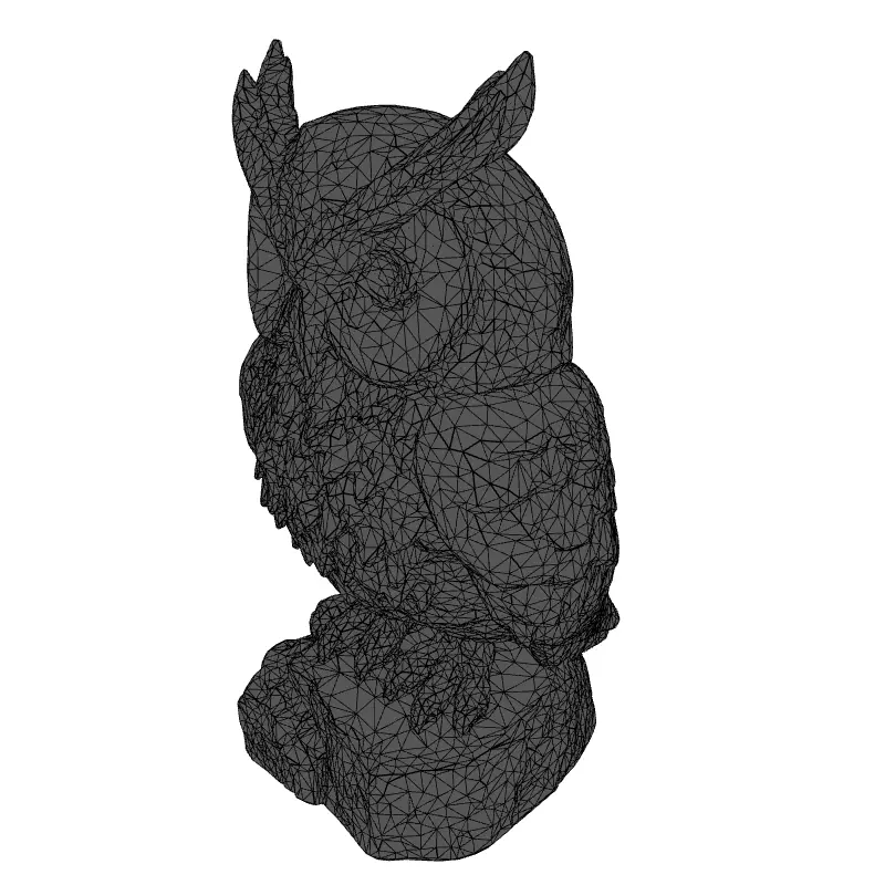 Stylized Owl Sculpture 3D Model Low-poly 3D model_9