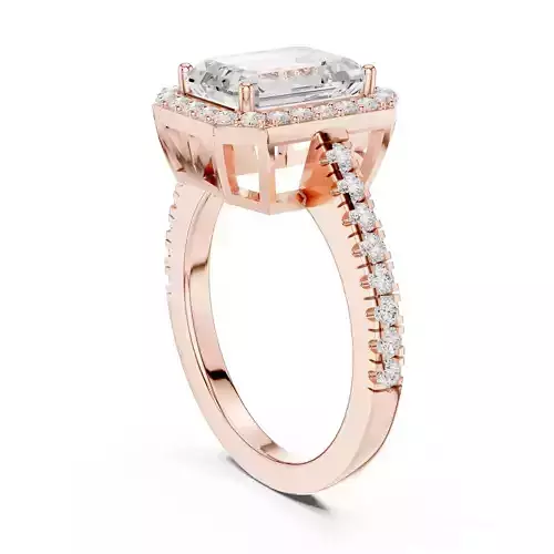 Emerald Cut Diamond Engagement Wedding Ring 3DM STL Video