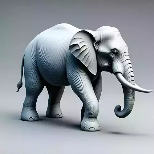 Stylized Elephant 3D Model Low-poly 3D model