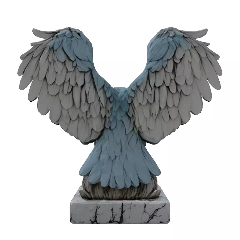 Majestic Eagle Statue 3D Model Low-poly 3D model_7