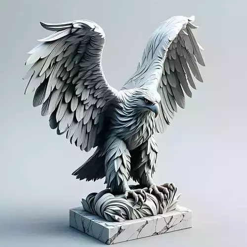 Majestic Eagle Statue 3D Model Low-poly 3D model
