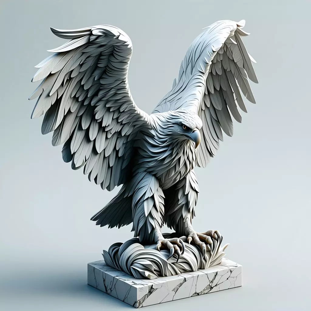 Majestic Eagle Statue 3D Model Low-poly 3D model_0