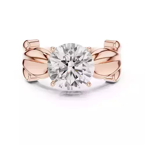 8 50mm Solitaire Round Cut Split Shank Woman Ring 3DM STL Video