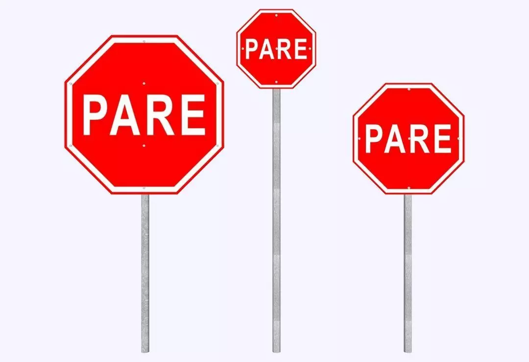 Brazilian Traffic Sign - R-1 PARE 3D model_0