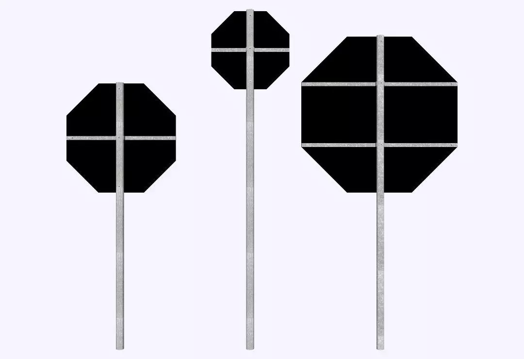 Brazilian Traffic Sign - R-1 PARE 3D model_3