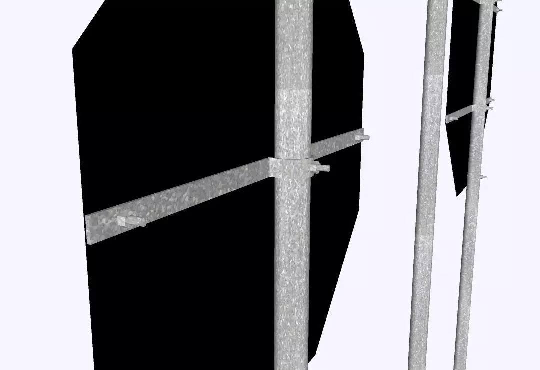 Brazilian Traffic Sign - R-1 PARE 3D model_6