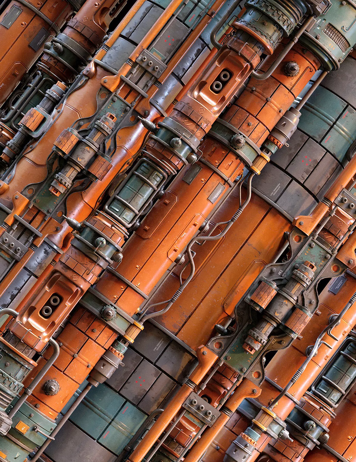 Sci-fi Pipe Low-poly 3D model_0