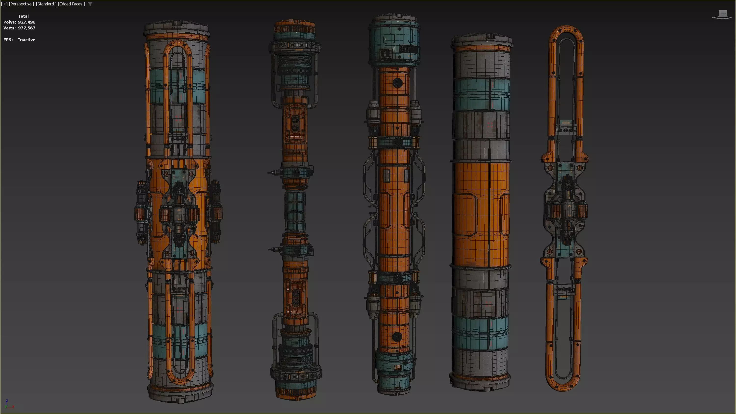 Sci-fi Pipe Low-poly 3D model_6