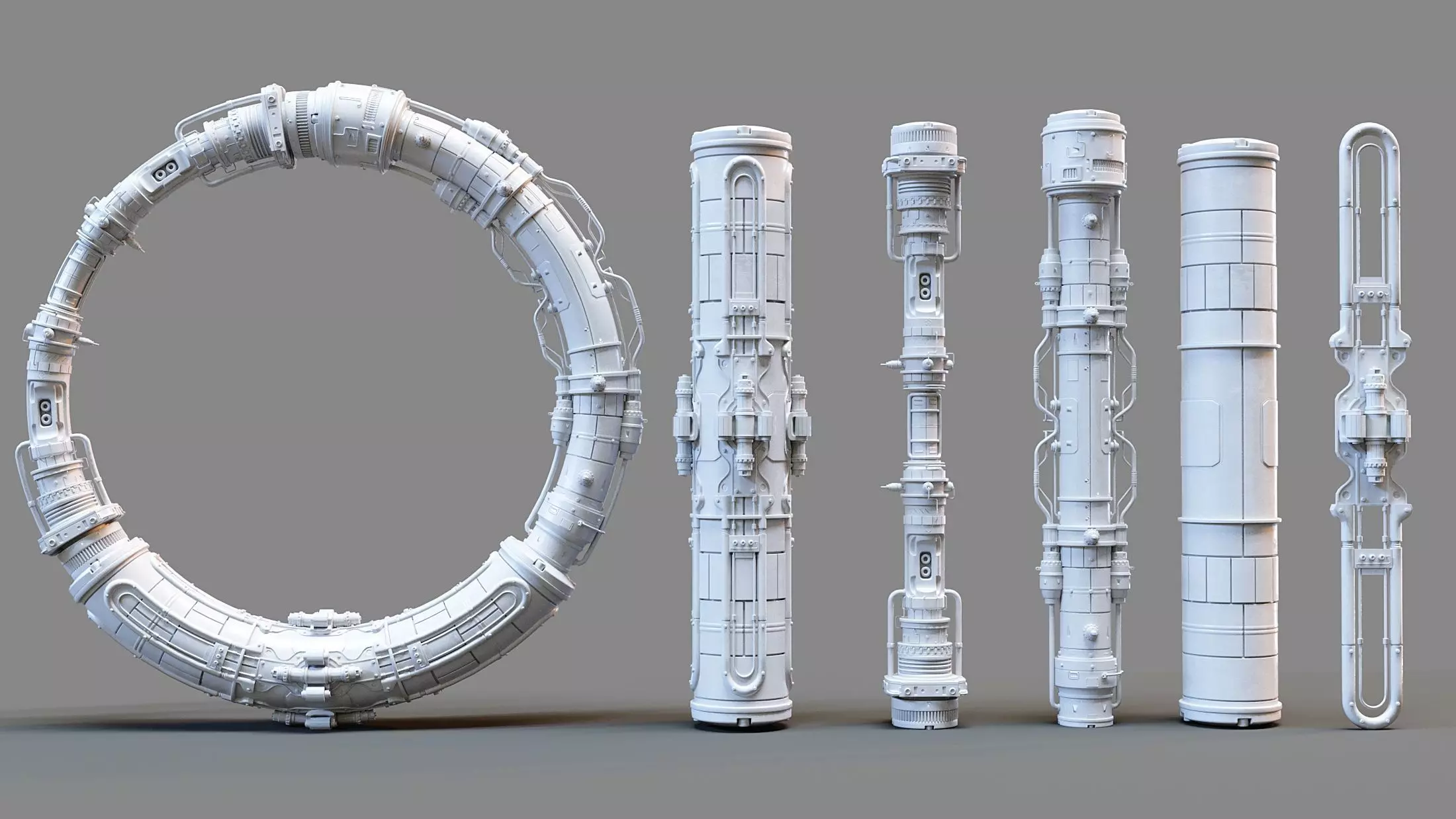 Sci-fi Pipe Low-poly 3D model_2
