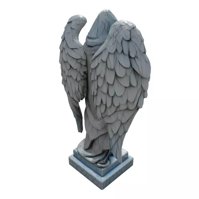 LowPoly Angel Statue 3D Model Low-poly 3D model_6