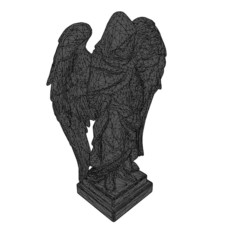 LowPoly Angel Statue 3D Model Low-poly 3D model_1