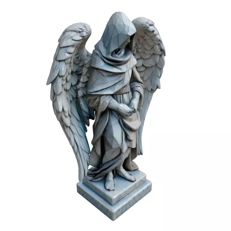 LowPoly Angel Statue 3D Model Low-poly 3D model_3