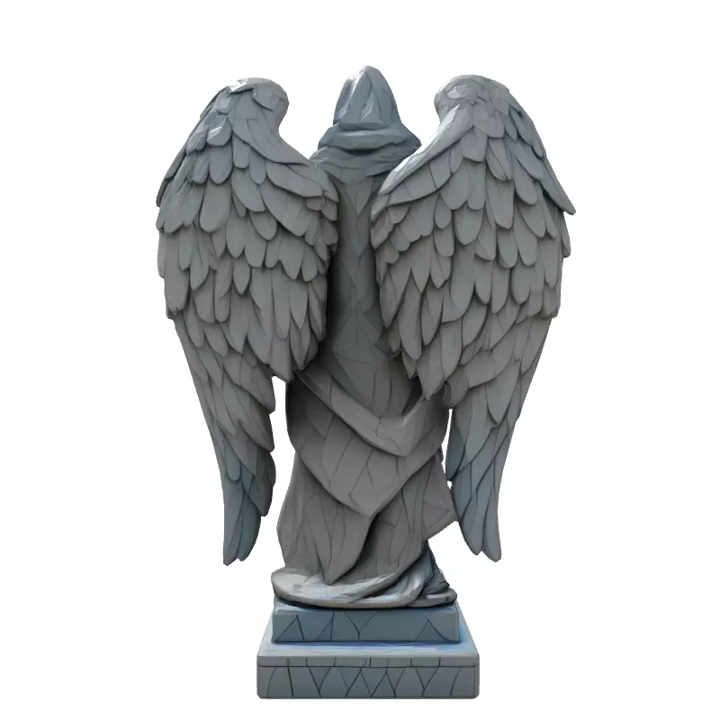 LowPoly Angel Statue 3D Model Low-poly 3D model_7