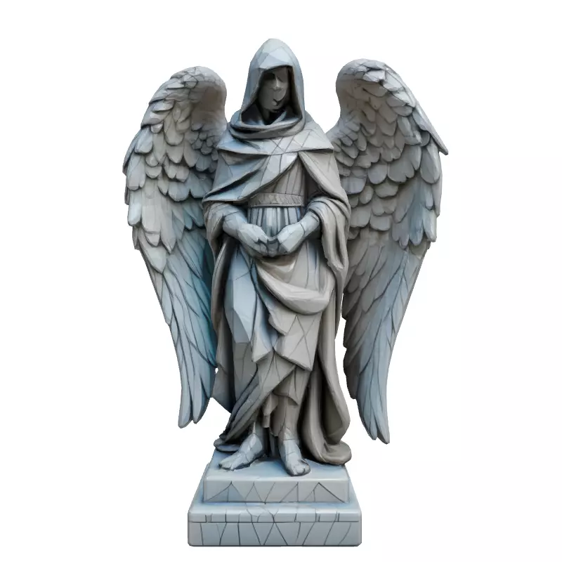 LowPoly Angel Statue 3D Model Low-poly 3D model_4