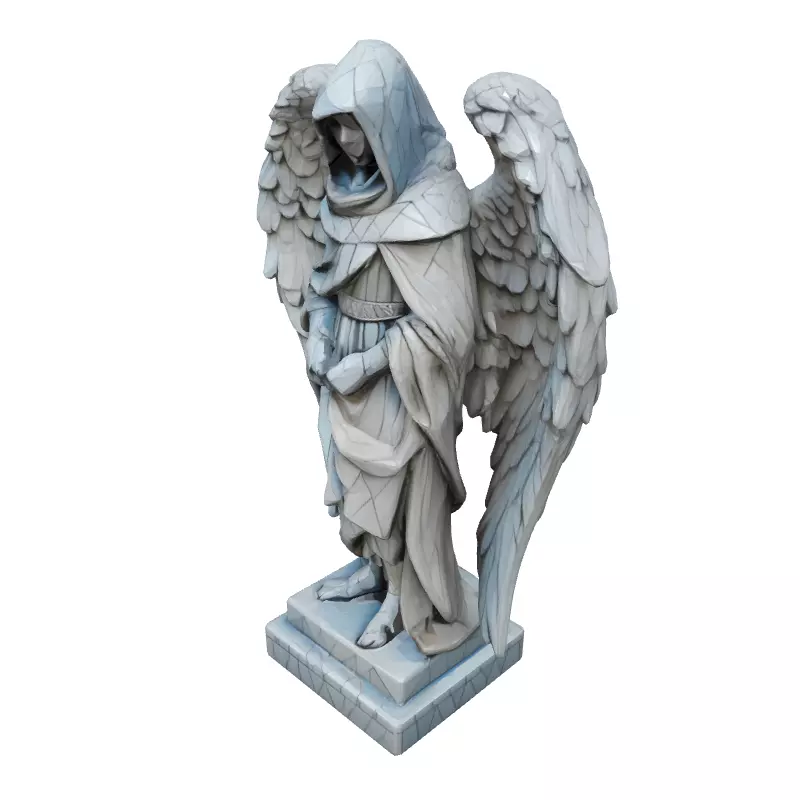 LowPoly Angel Statue 3D Model Low-poly 3D model_2