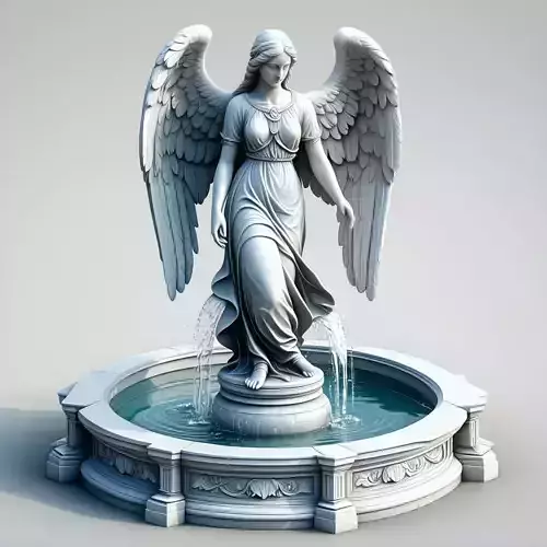 Angel Fountain Elegant 3D Model