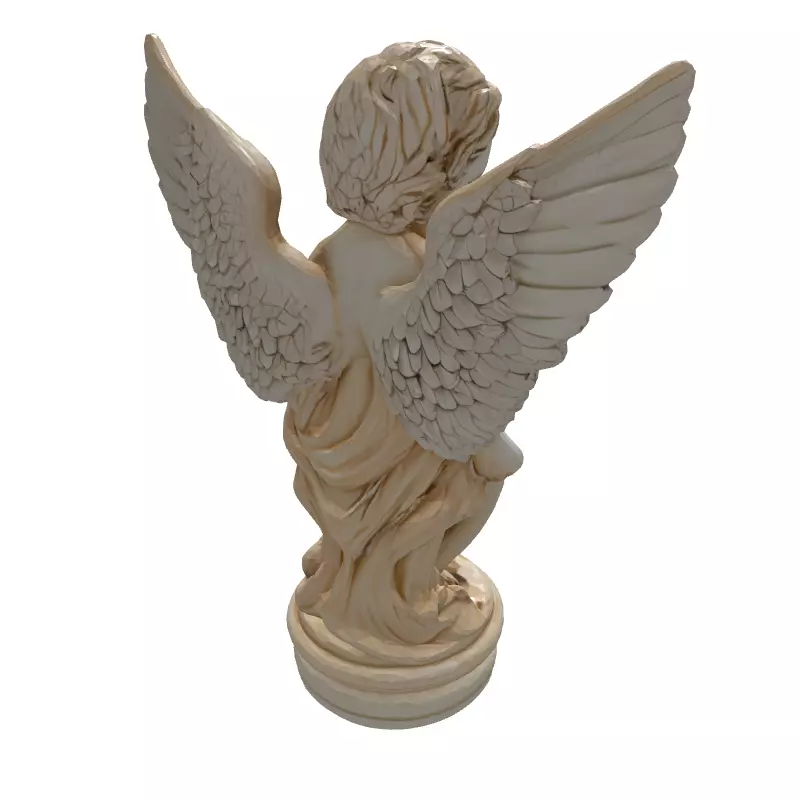 Cherubic Angel Statue 3D Model Low-poly 3D model_6