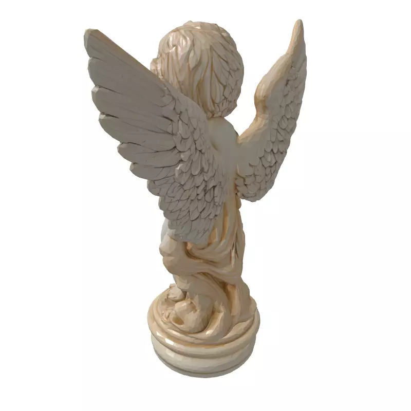 Cherubic Angel Statue 3D Model Low-poly 3D model_5