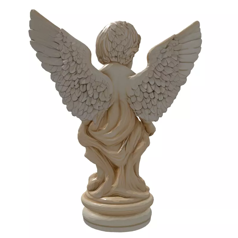 Cherubic Angel Statue 3D Model Low-poly 3D model_7