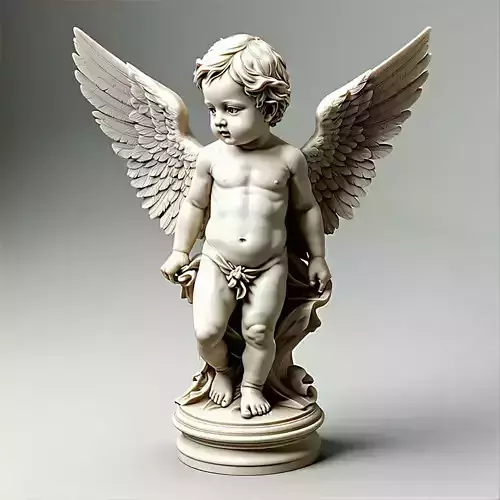 Cherubic Angel Statue 3D Model Low-poly 3D model Cherubic Angel Statue 3D Model Low-poly 3D model