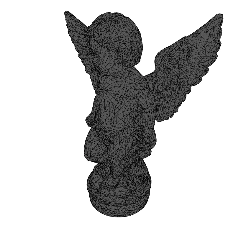 Cherubic Angel Statue 3D Model Low-poly 3D model_9