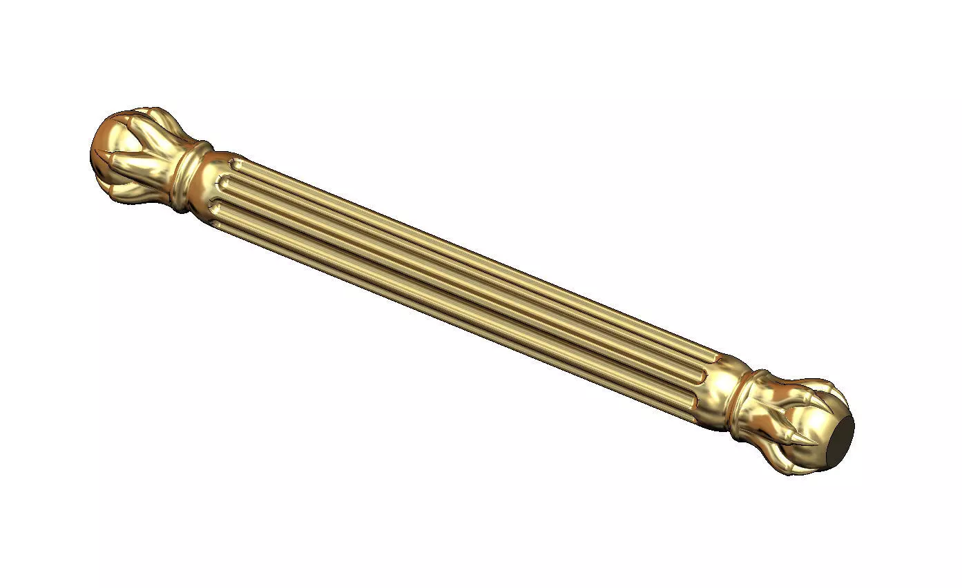 Fluted 6 carved claw bead ends round pillar column 3D print model_10