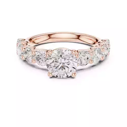 U-Cut Round Diamond Half-Eternity Wedding Ring 3DM STL Video