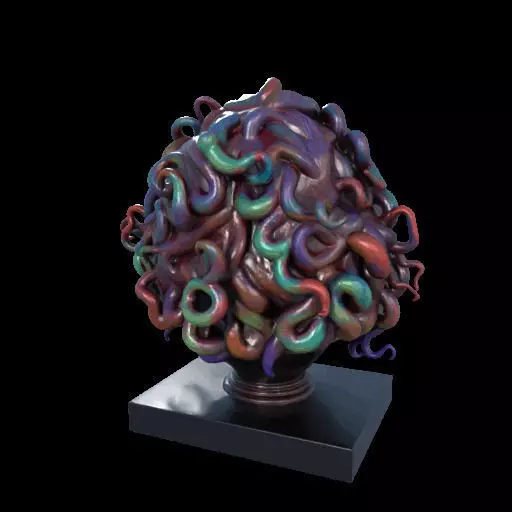 2028  Medusa Gorgon Head 3D Model  magic 3D print model_5