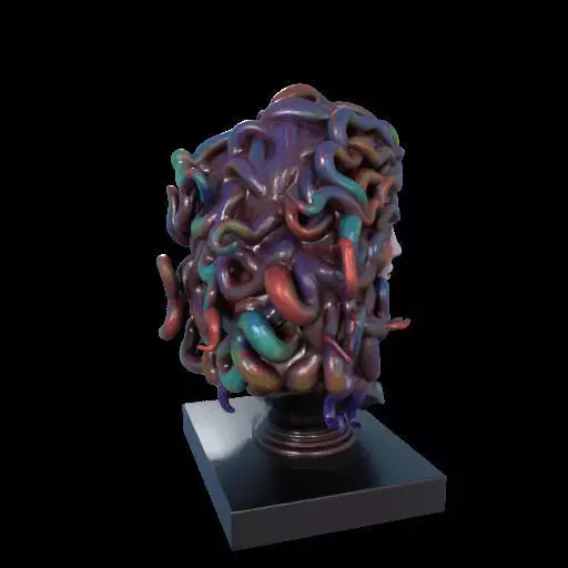 2028  Medusa Gorgon Head 3D Model  magic 3D print model_29