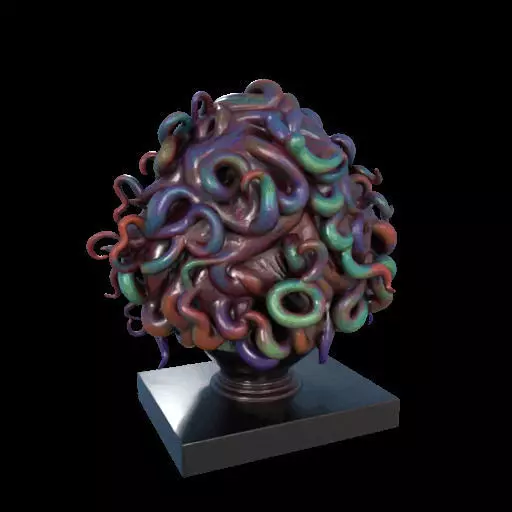 2028  Medusa Gorgon Head 3D Model  magic 3D print model_9