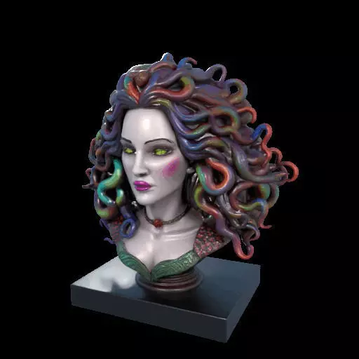 2028  Medusa Gorgon Head 3D Model  magic 3D print model_21