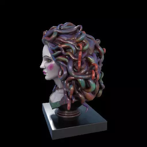 2028  Medusa Gorgon Head 3D Model  magic 3D print model_17