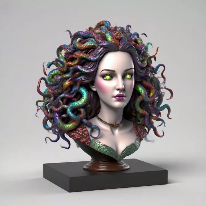 2028  Medusa Gorgon Head 3D Model  magic 3D print model_34