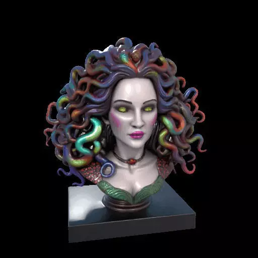 2028  Medusa Gorgon Head 3D Model  magic 3D print model_1