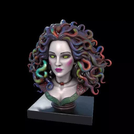 2028  Medusa Gorgon Head 3D Model  magic 3D print model_22