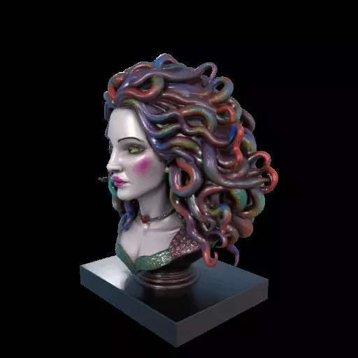 2028  Medusa Gorgon Head 3D Model  magic 3D print model_19