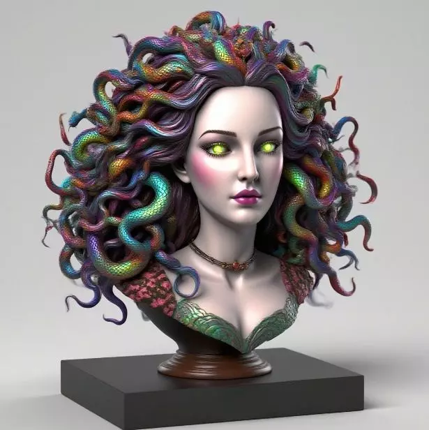 2028  Medusa Gorgon Head 3D Model  magic 3D print model_31